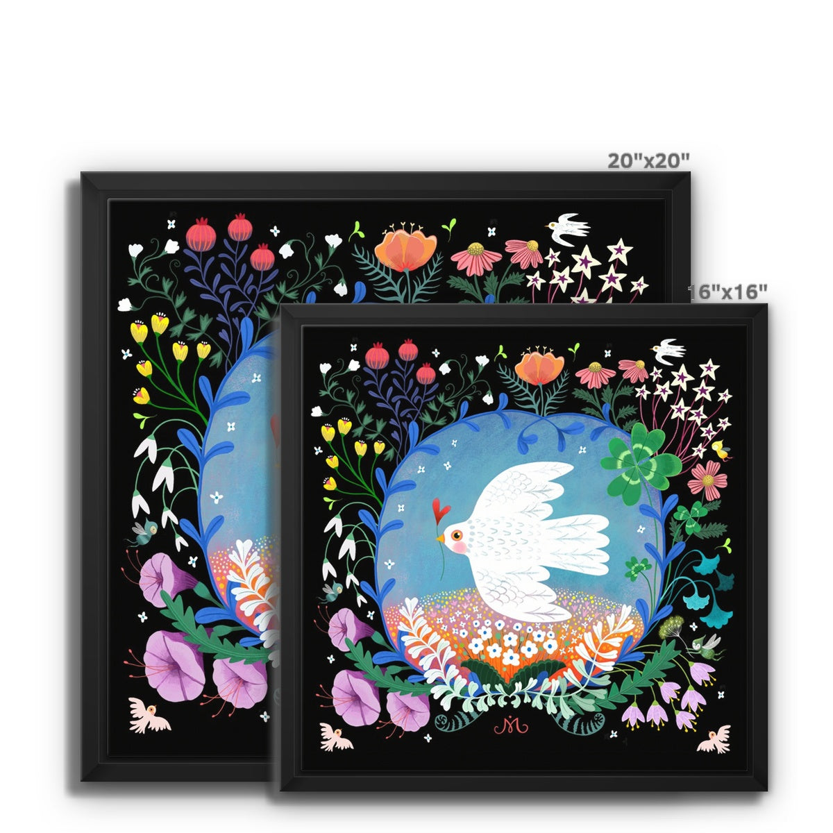 Peace Bird, Framed Canvas