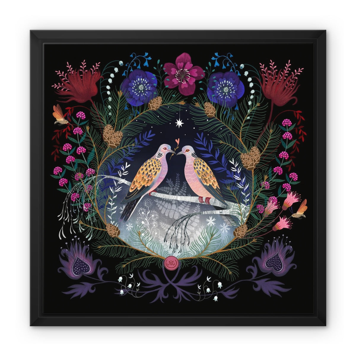 Turtle Dove, Framed Canvas