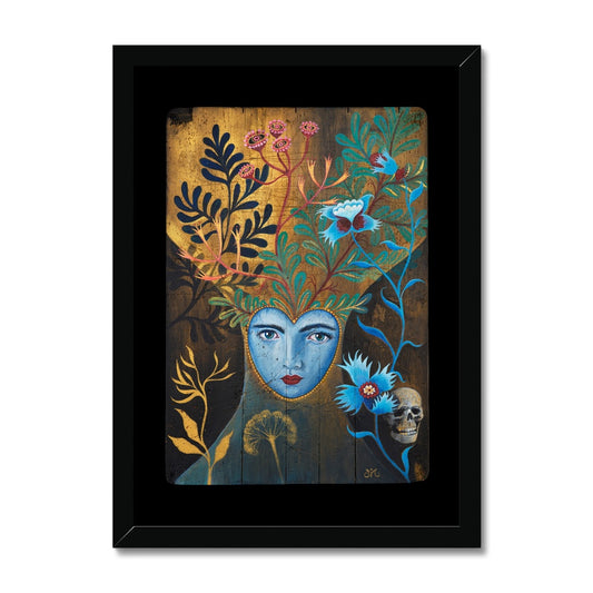Eva (Black Background), Framed Art Print