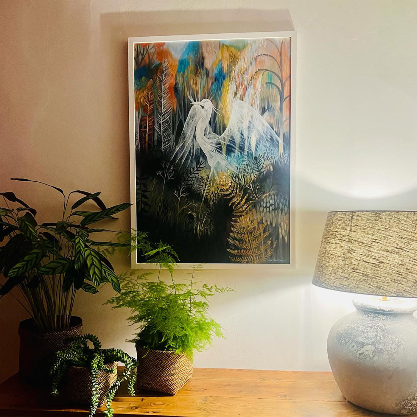 Ghost Heron, Framed Art Print