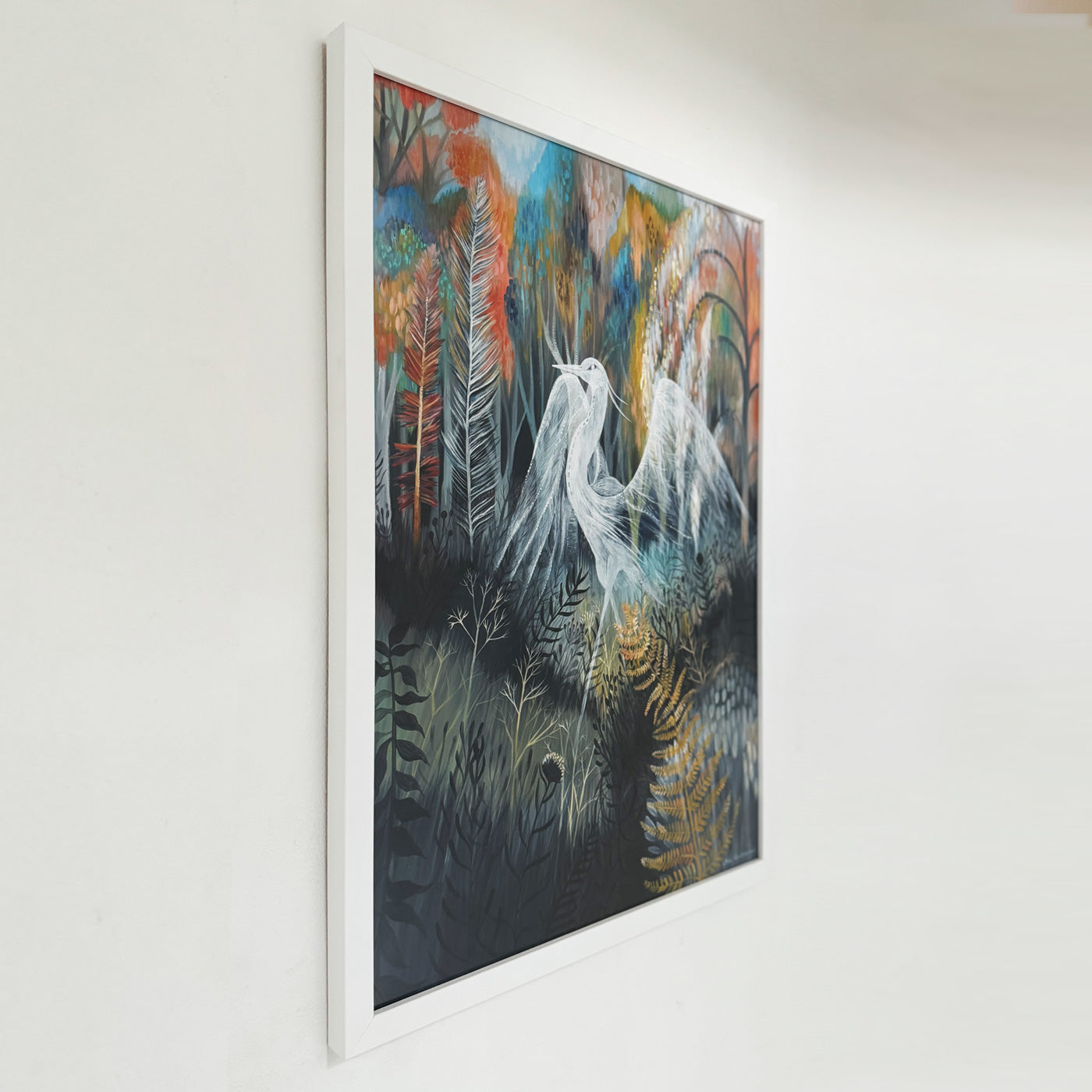 Ghost Heron, Framed Art Print